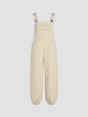 Cider Cream Sherpa Jumpsuit Overalls